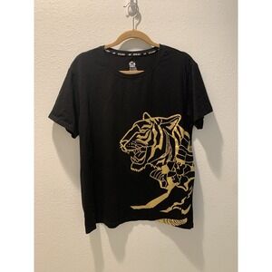 X-Ray Jeans Men's Black Graphic Gold Tiger Short Sleeve T-Shirt Size 2XL